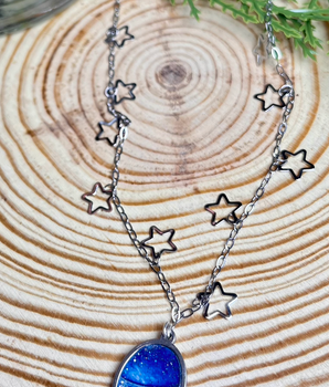 3.27 Space blue star necklace
